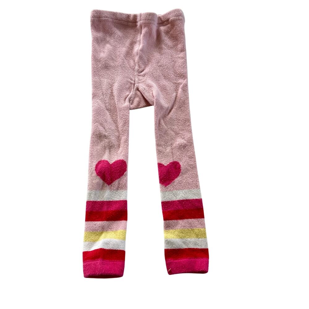 See Kai Run Pink Striped Heart Tights - Size 2-4 Years